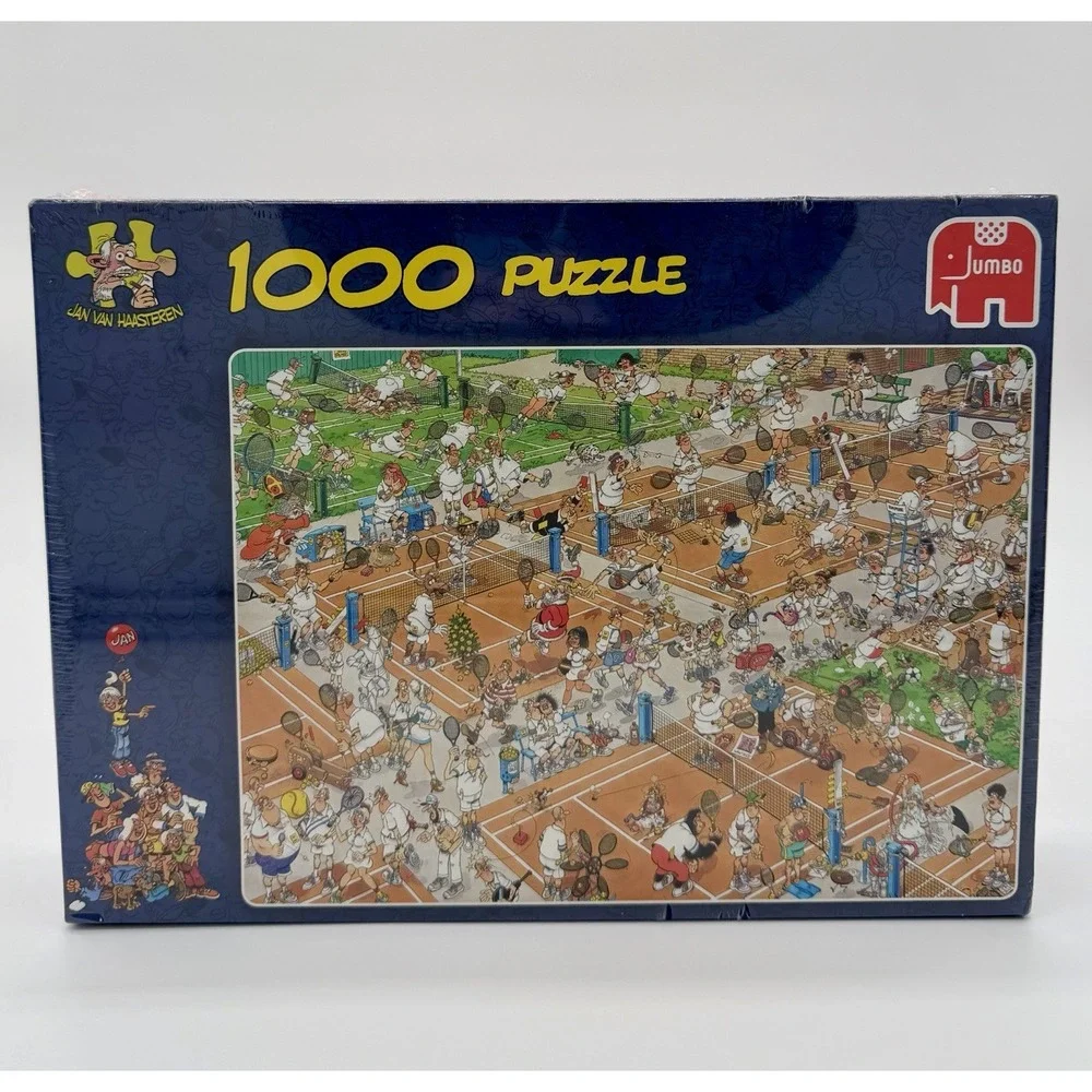 Jan van Haasteren THE TENNIS COURT 17076 Comic Puzzle 1000 Piece New SEALED